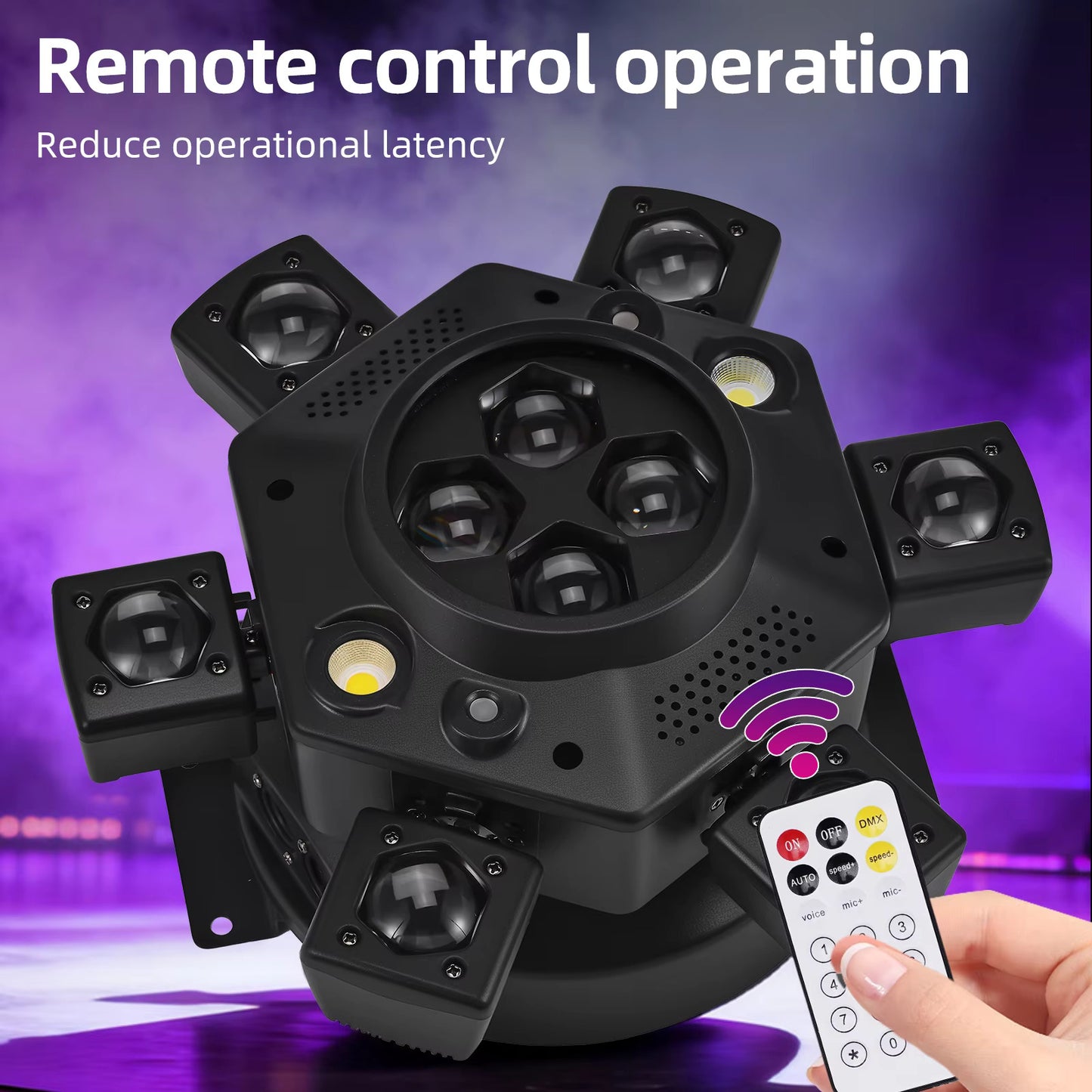 Moving Head Disco Lighting 6 Arms RGBW LED Strobe Lighs